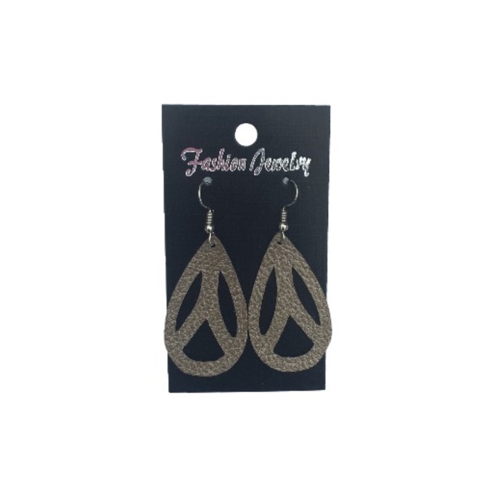 Light Weight Champagne Faux Leather Earrings